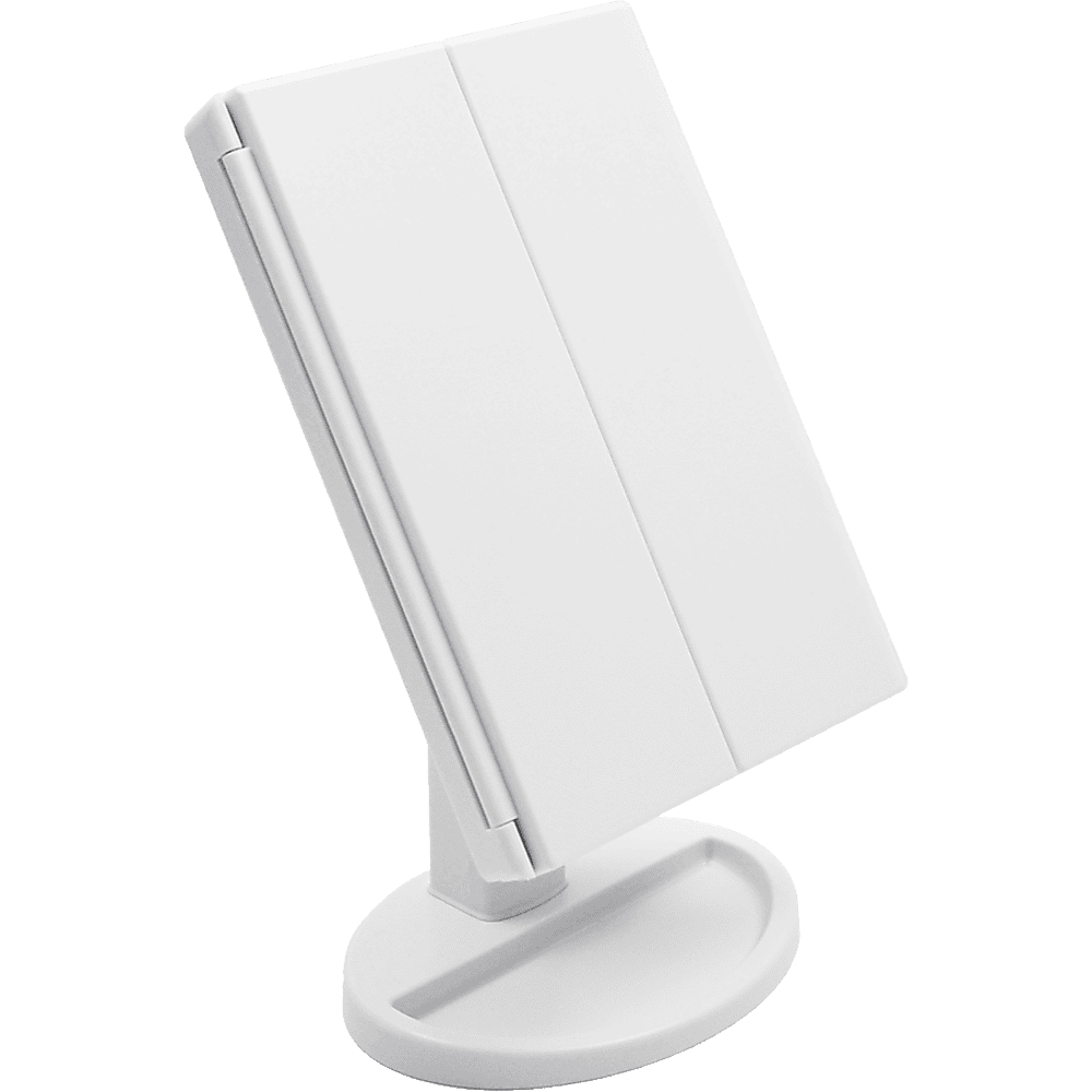Makeup Mirror With LED Light Standing Mirror Magnifying Tri-Fold Touch