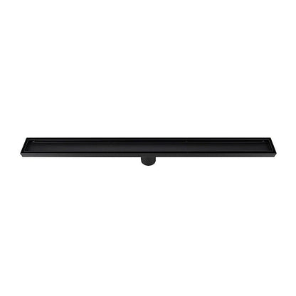 900mm Tile Insert Bathroom Shower Black Grate Drain w/Centre outlet Floor Waste