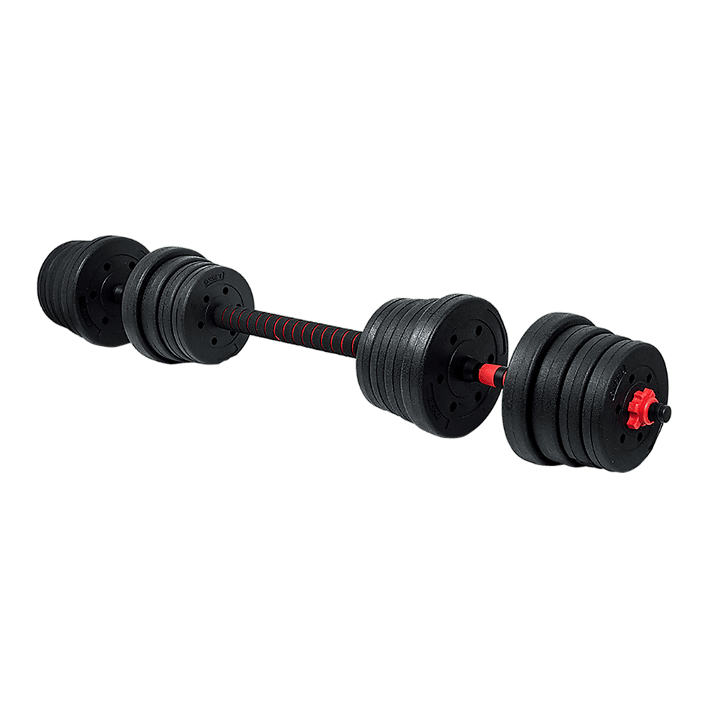 30kg Adjustable Rubber Dumbbell Set Barbell Home GYM Exercise Weights