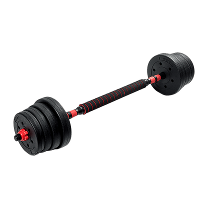 30kg Adjustable Rubber Dumbbell Set Barbell Home GYM Exercise Weights