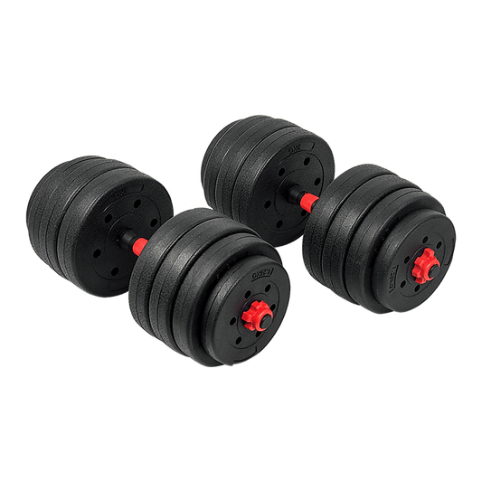 40kg Adjustable Rubber Dumbbell Set Barbell Home GYM Exercise Weights