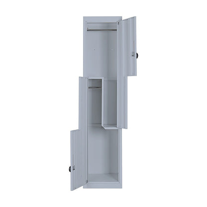 Grey Two-Door L-shaped Office Gym Shed Storage Lockers
