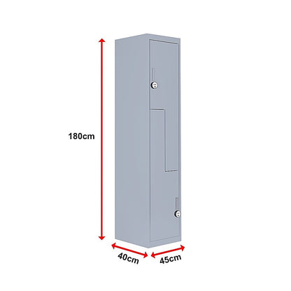 Grey Two-Door L-shaped Office Gym Shed Storage Lockers