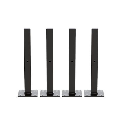 20cm Floating Shelf Brackets Industrial Metal Shelving Supports 4-Pack - Black