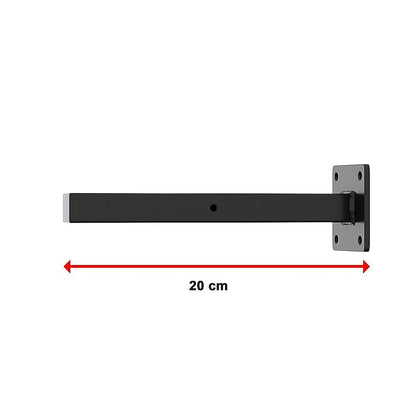 20cm Floating Shelf Brackets Industrial Metal Shelving Supports 4-Pack - Black