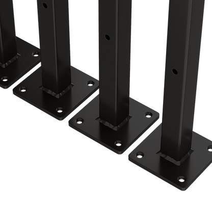 20cm Floating Shelf Brackets Industrial Metal Shelving Supports 4-Pack - Black