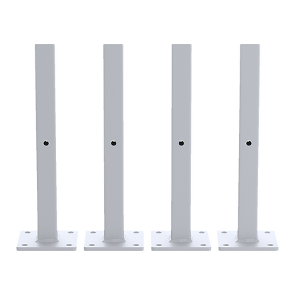 20cm Floating Shelf Brackets Industrial Metal Shelving Supports 4-Pack - White