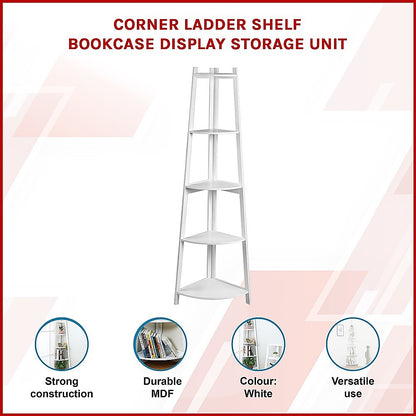 Corner Ladder Shelf Bookcase Display Storage Unit