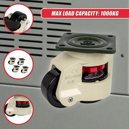 Leveling Casters Swivel Workbench Adjustable Wheel 1000KG Retractable 4PCS