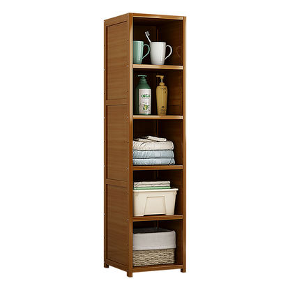 Bamboo 5-Shelf Bookcase – Tall Display Storage Rack Stand for Living Room, Bedroom, Office or Home Organisation
