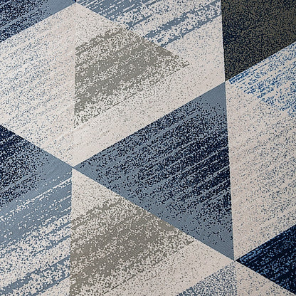 200x300cm Large Floor Blue Triangle Mirage Rug – Modern Area Carpet for Bedroom, Living Room, Lounge or Home Décor Mat