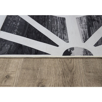 200x300cm Large Floor Black & White Geometric Rug – Modern Area Carpet for Bedroom, Living Room, Lounge or Home Décor Mat