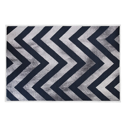 200x300cm Large Floor Blue Chevron Stripes Rug – Modern Area Carpet for Bedroom, Living Room, Lounge or Home Décor Mat