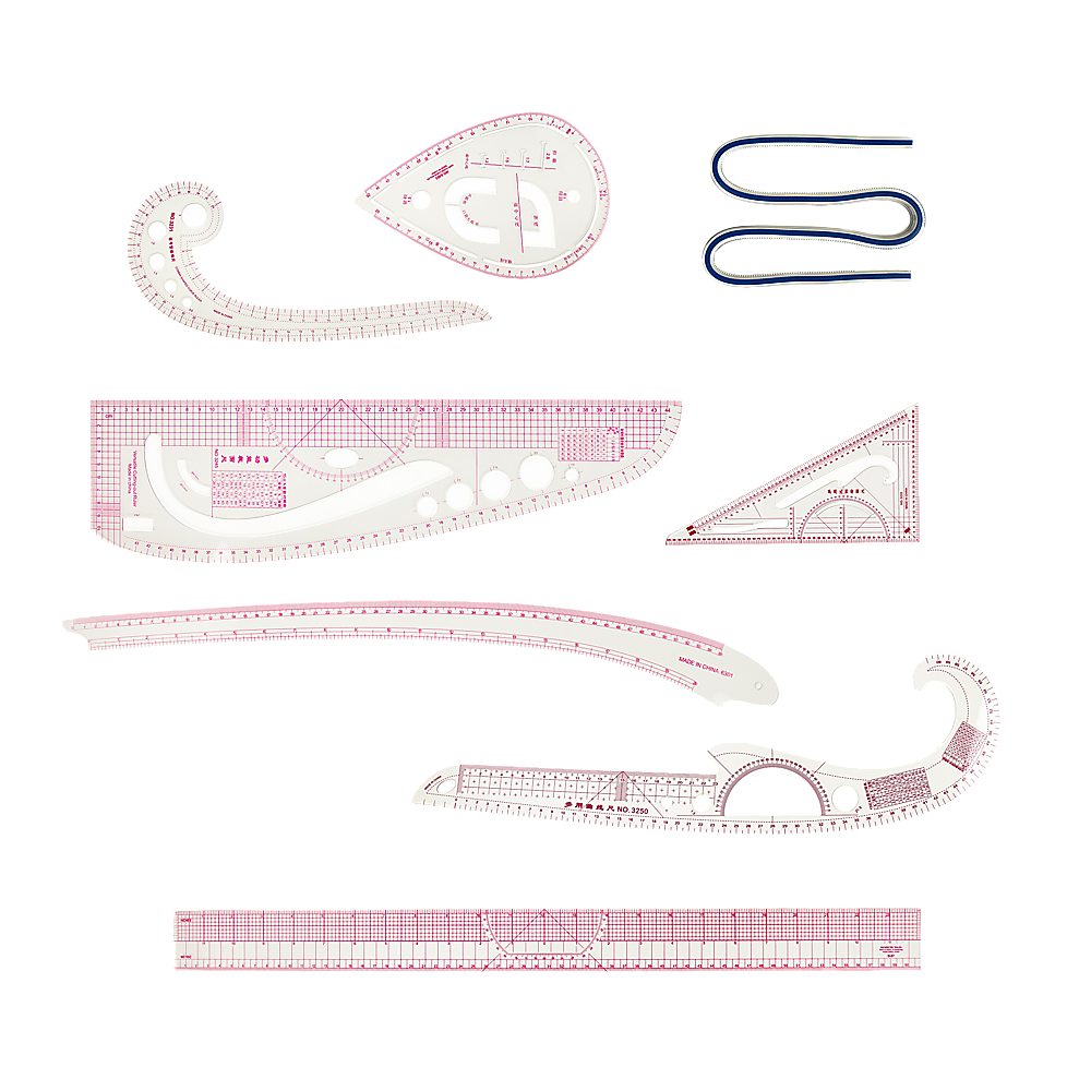 9pc French Curve Ruler Set DIY Sewing Pattern Measuring Tool for Dressmaker
