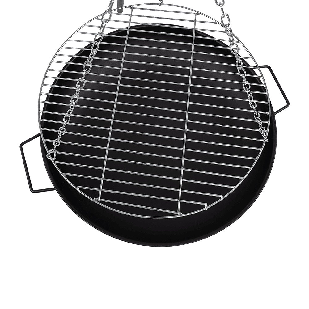Tripod Garden Fire Pit BBQ Barbecue Cast Iron & Steel Fire Pit Bowl Round