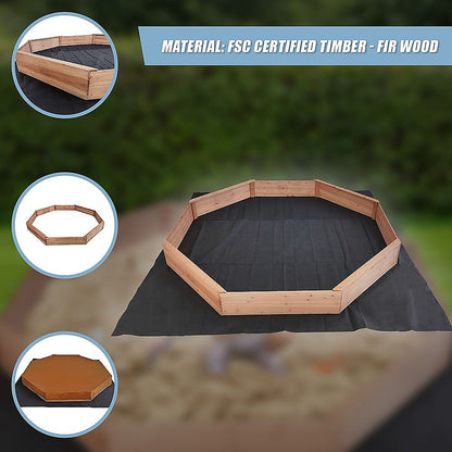 Kids Sand Pit Large Octagonal Wooden Sandpit