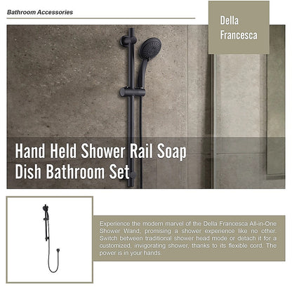 Hand Held Shower Rail Soap Dish Bathroom Set