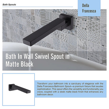 Bath In Wall Swivel Spout in Matte Black