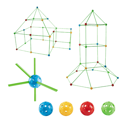 217pcs Kids Construction Fort Building Kit Castles 3D Play House Tent Toys