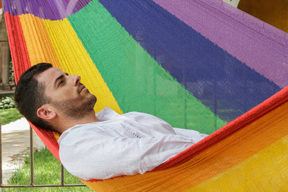 Cotton Mexican Hammock – Rainbow – King Size