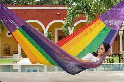 Cotton Mexican Hammock – Rainbow – King Size