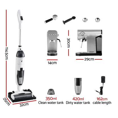 Devanti Cordless Wet Dry Vacuum Mop plus Coffee Maker Machine Espresso