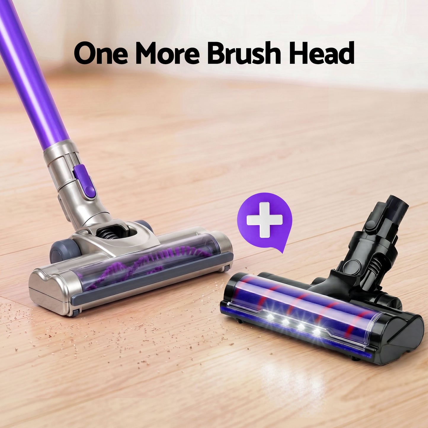 Devanti Stick Vacuum Cleaner Roller Brush Cordless 150W Purple