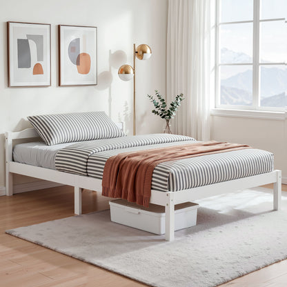 Artiss Bed Frame Double Size Wooden White LEXI