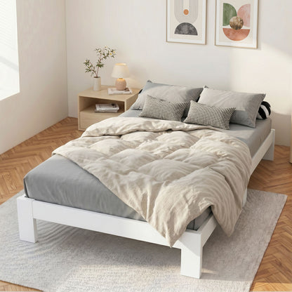Artiss Bed Frame Double Size Wooden White JADE