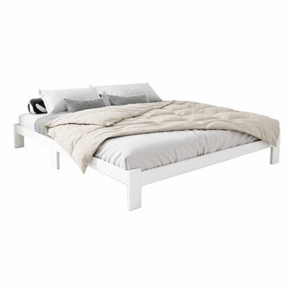 Artiss Bed Frame Queen Size Wooden White JADE