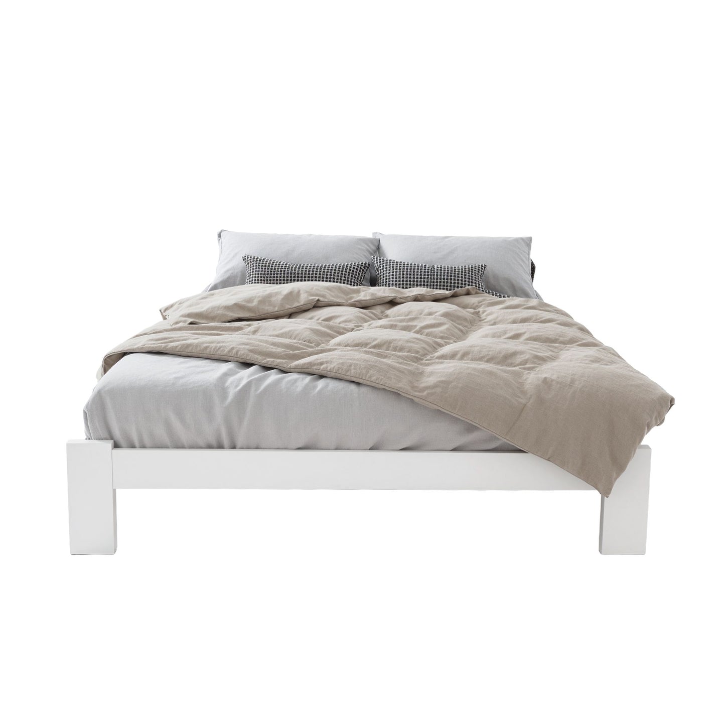Artiss Bed Frame Queen Size Wooden White JADE