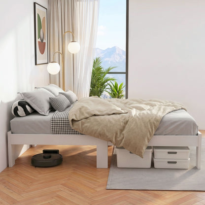 Artiss Bed Frame Queen Size Wooden White JADE
