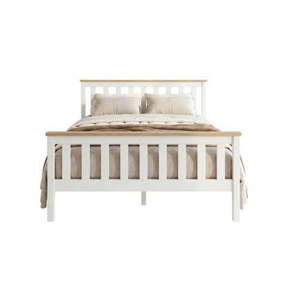 Artiss Bed Frame Double Size Wooden White PONY