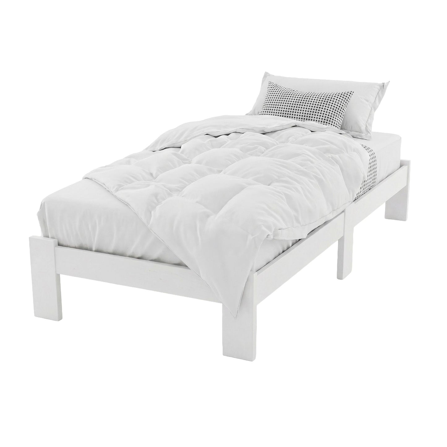 Artiss Bed Frame King Single Size Wooden White JADE