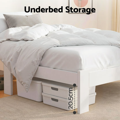 Artiss Bed Frame King Single Size Wooden White JADE