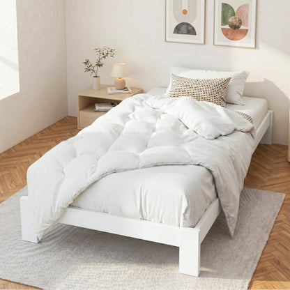 Artiss Bed Frame King Single Size Wooden White JADE
