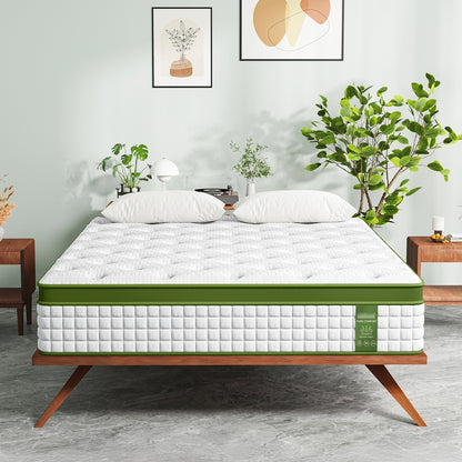 BedStory Queen 30cm Hybrid Mattress Cooling Gel Memory Foam 5 Zone Pocket Spring Bed Temperature Regulating