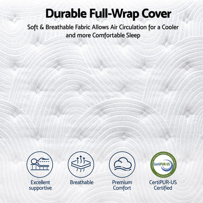 RoomSense Double Mattress, 34cm Thick Medium Soft Hybrid Mattress for Back Pain Relief, Tencel Cooling Pocket Spring Mattress Double Size in a Box