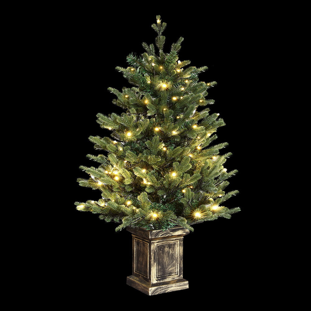 Jingle Jollys Christmas Tree 1.2M LED Potted Xmas Tree Party Decor 8 Light Modes