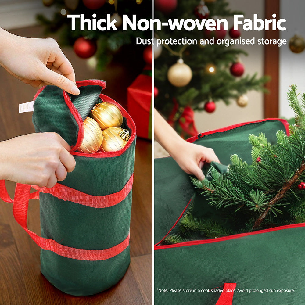 Jingle Jollys Christmas Tree Baubles Storage Bag Set Ornaments Container Box