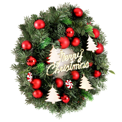 Jingle Jollys Christmas Wreath 40CM Xmas Garland Baubles Ornaments Party Decor