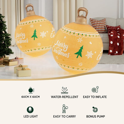 Jingle Jollys Christmas Inflatable Ball 60cm Led Illuminated Xmas Decoration