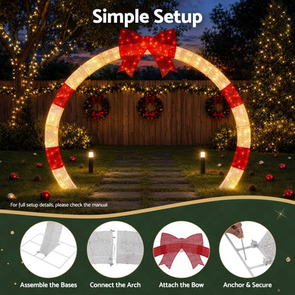 Jingle Jollys 2.5m Christmas Archway Pre-Lit Warm White LED Outdoor Garden Decoration