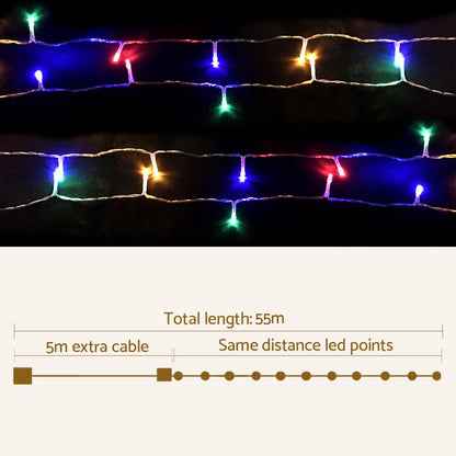 100M Christmas Lights String Fairy Light 500 LED Colourful Jingle Jollys
