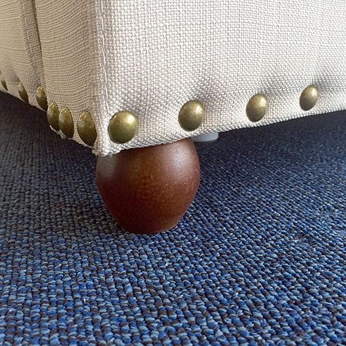 Bed Frame Queen Size in Beige Fabric Upholstered French Provincial High Bedhead