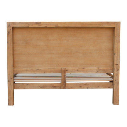 Bed Frame King Single Size in Solid Wood Veneered Acacia Bedroom Timber Slat in Oak