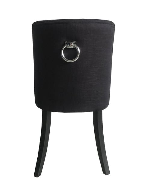 Cordelia Dining Chair Black  Chrome Ring
