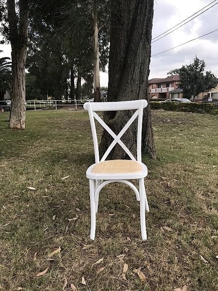 Crossback Dining Chair White (Stackable)