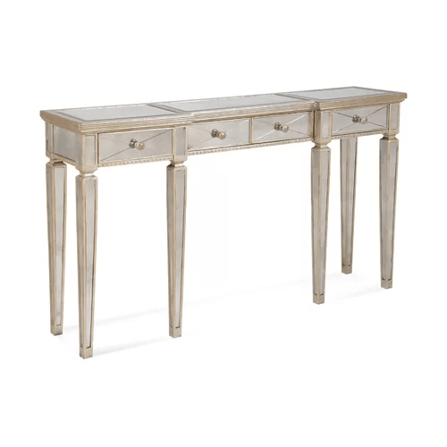 Mirrored Console Antiqued Ribbed