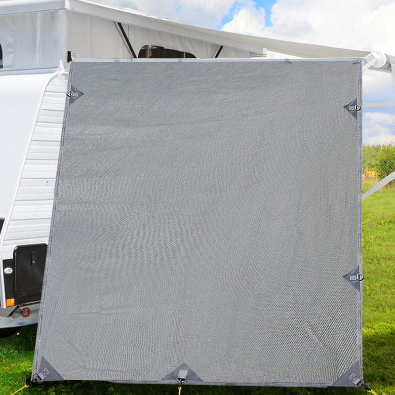 Caravan Privacy Screen Roll Out Awning 2.1x1.8M Sun Shade Pop Top End Wall Grey